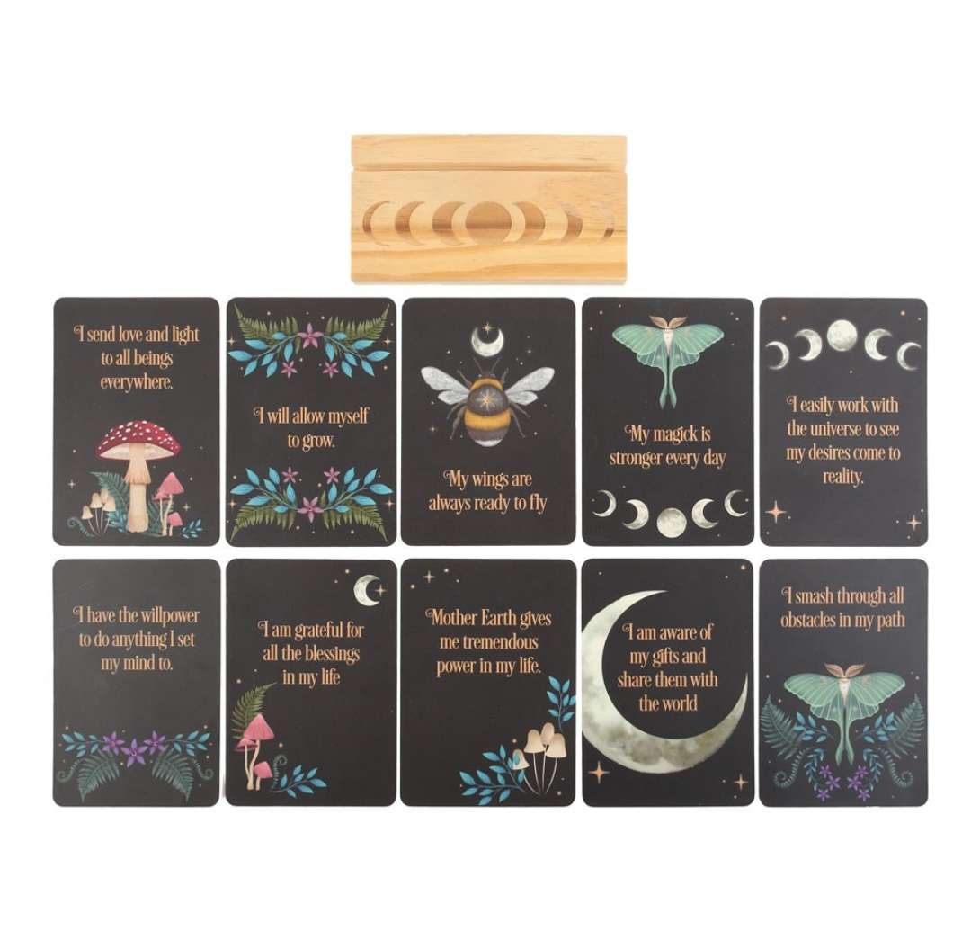 Affirmation Cards with Wooden Stand