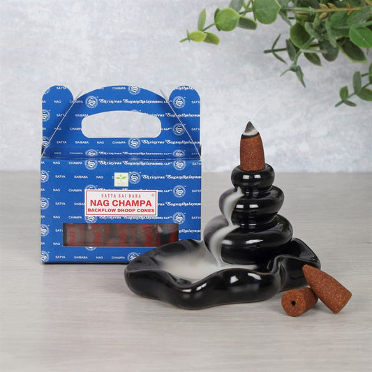 Large Pebble Backflow Burner & Incense Cones