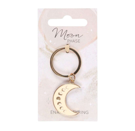 Crescent Moon Phase Enamel Keyring